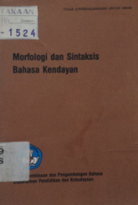 Morfologi dan Sintaksis Bahasa Kendayan