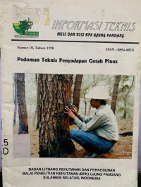 Pedoman Teknis Penyadapan Getah Pinus